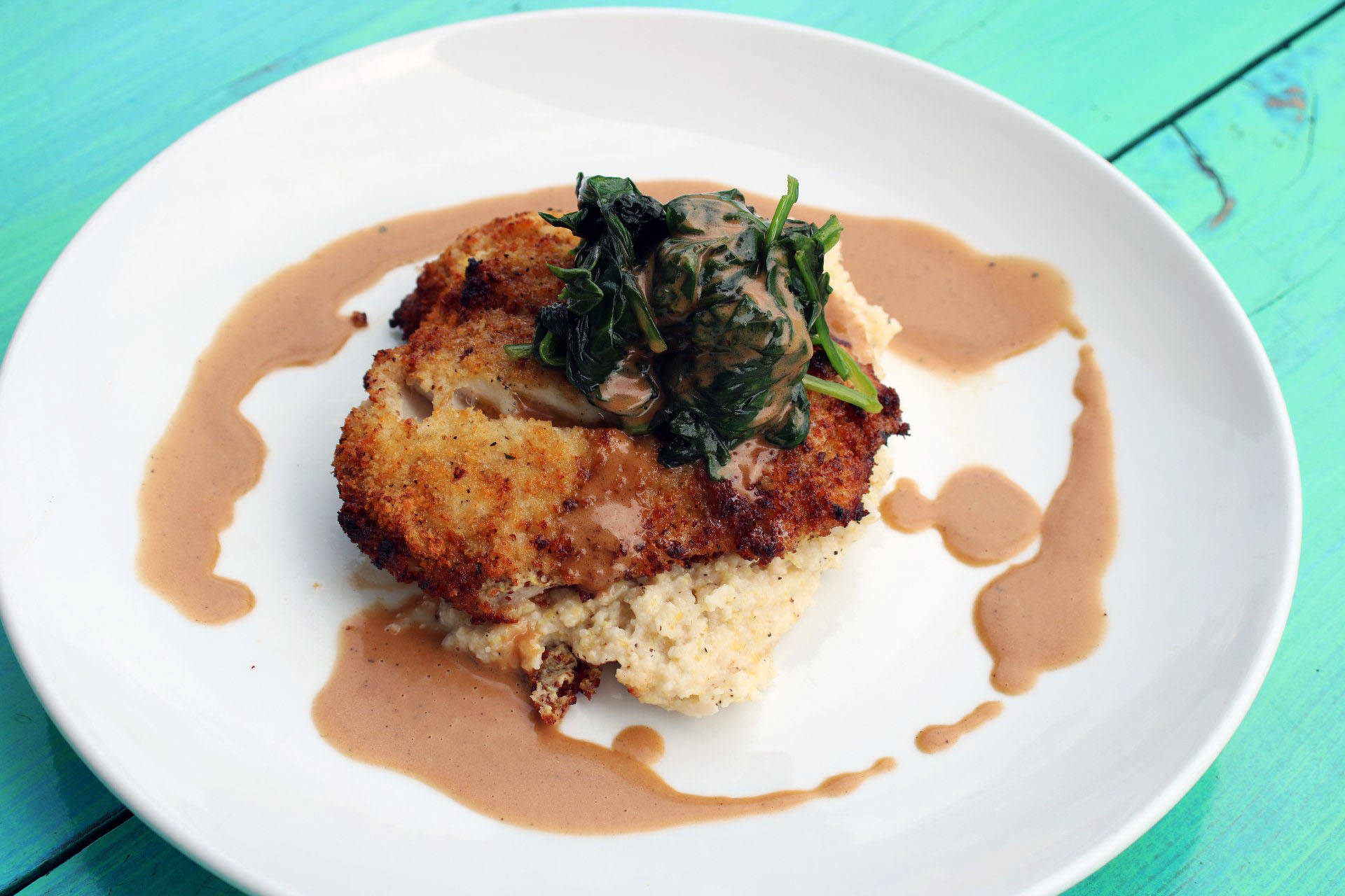 gulf grouper over parmesan grits